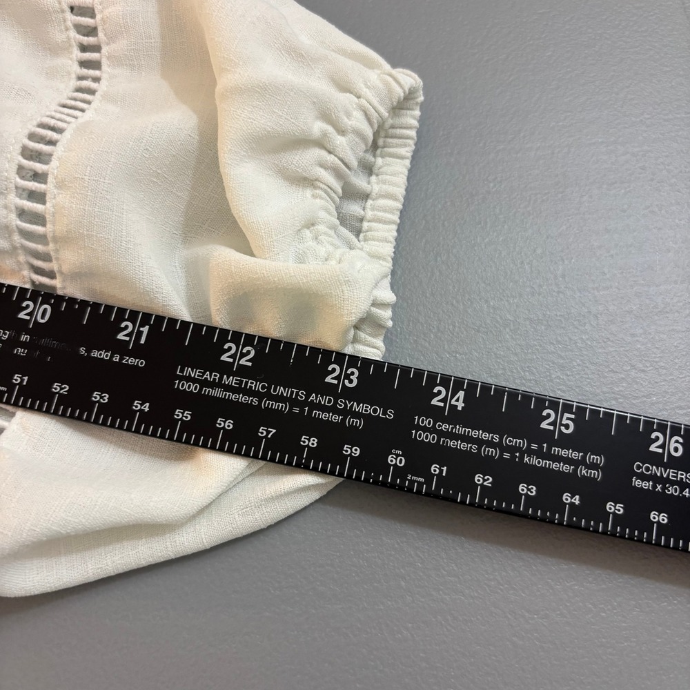 Torrid White Ladder Stitch Tie Front Kimono Peplum Top 2X Boho Cottagecore Gauze - Picture 11 of 13